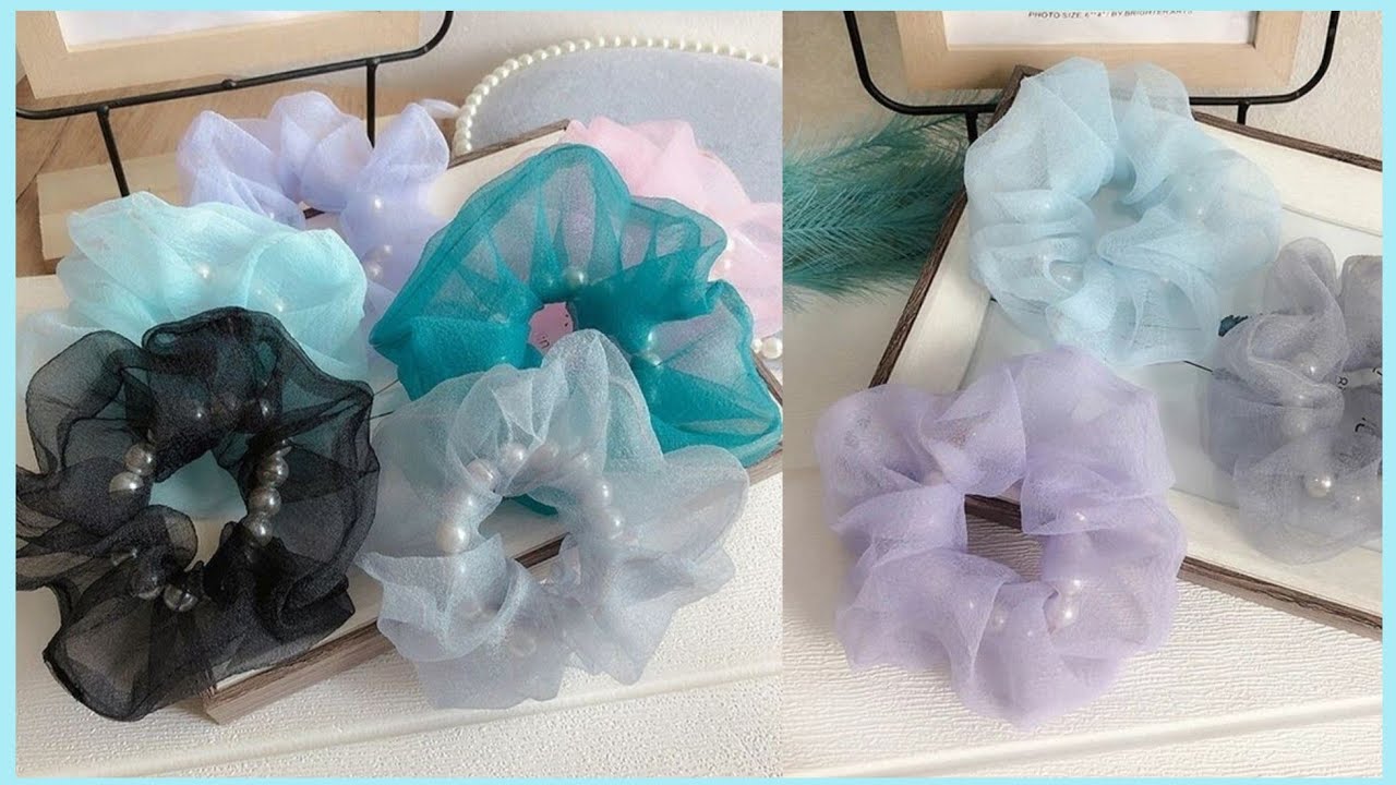 Como hacer Scrunchies con Perlas/Coleteros con perlas/moñas/colas