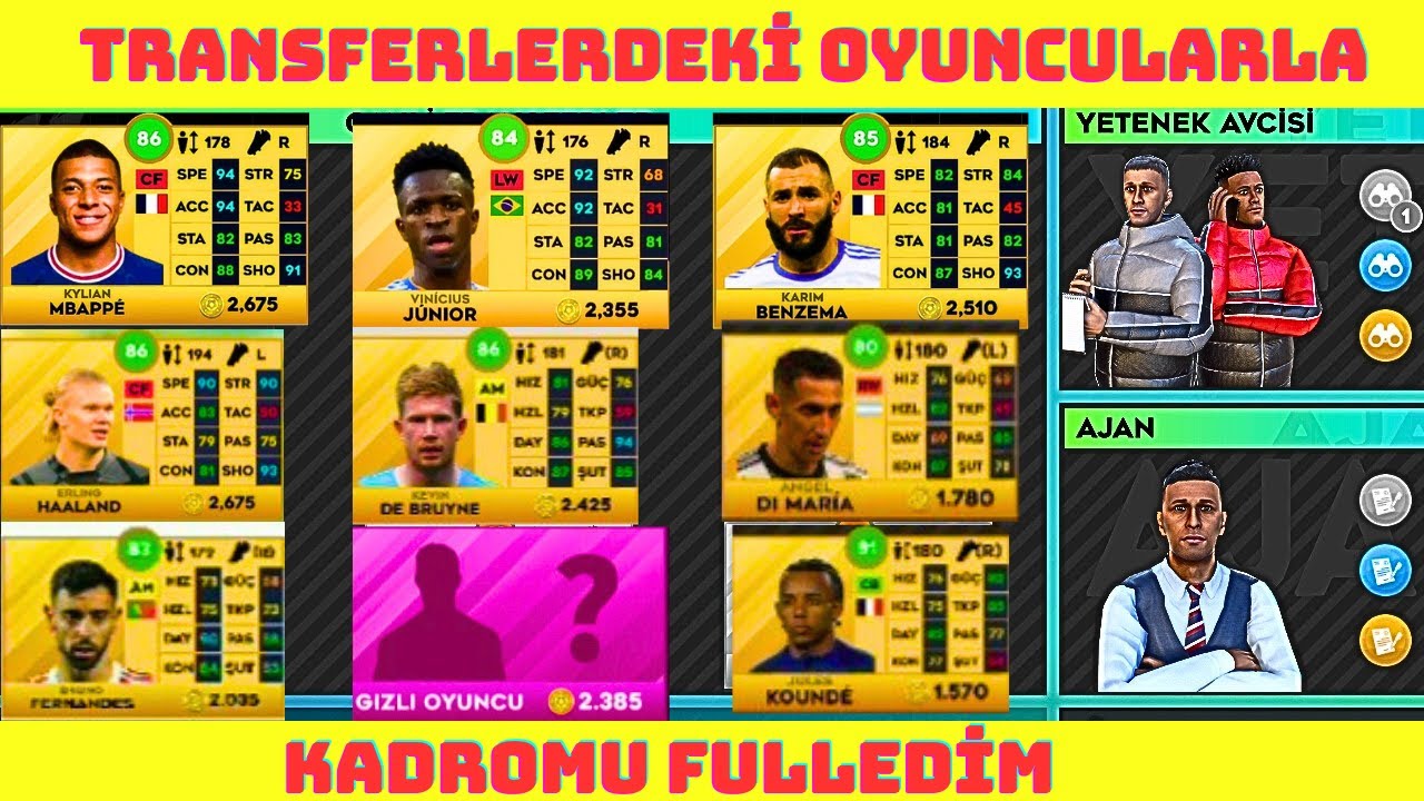 DLS 23 - Transferlere Gelen Tüm Oyuncuları Alıp Kadroyu Full Efsanevi Yapmak - Dream League Soccer