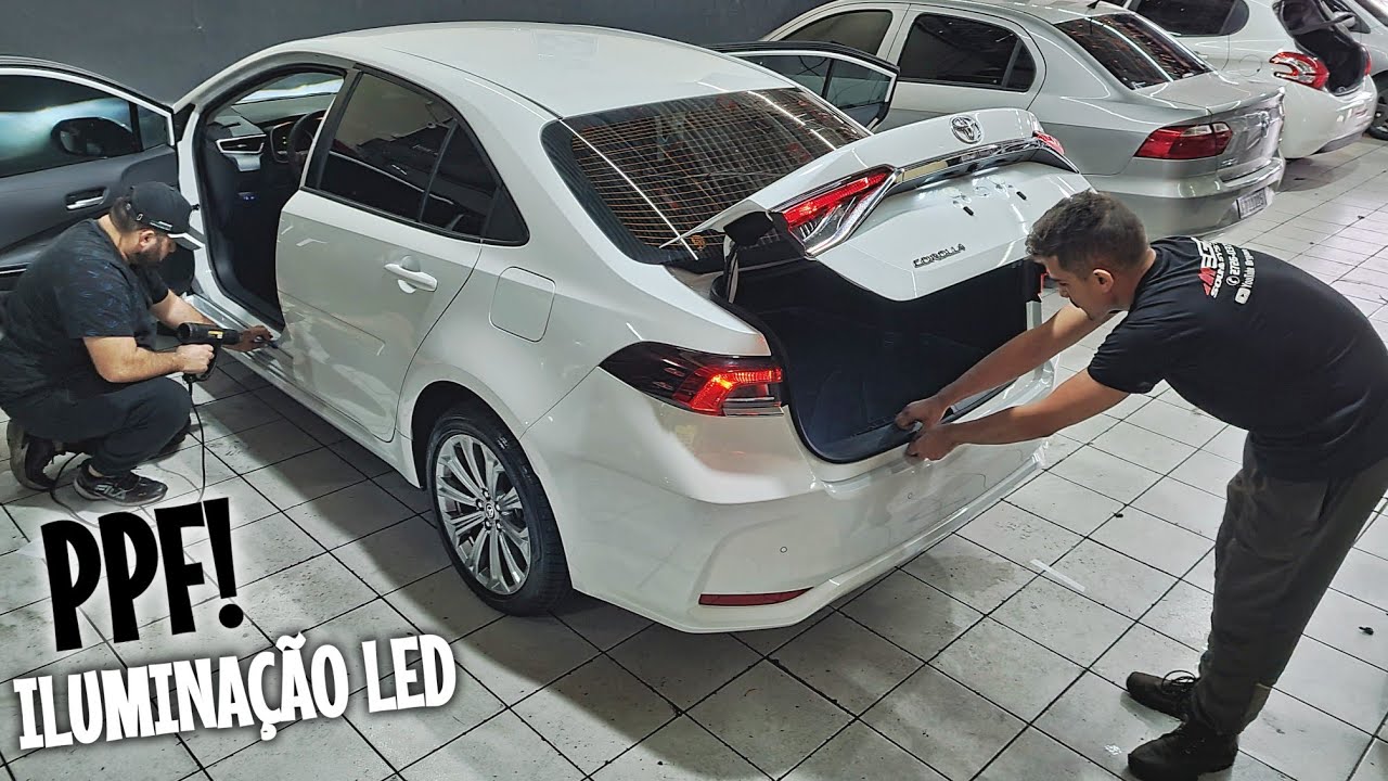 Toyota Corolla Xei 2023 PPF Batentes + Soleiras + Conchas + Ultra Led Faróis Baixo/Alto Slim
