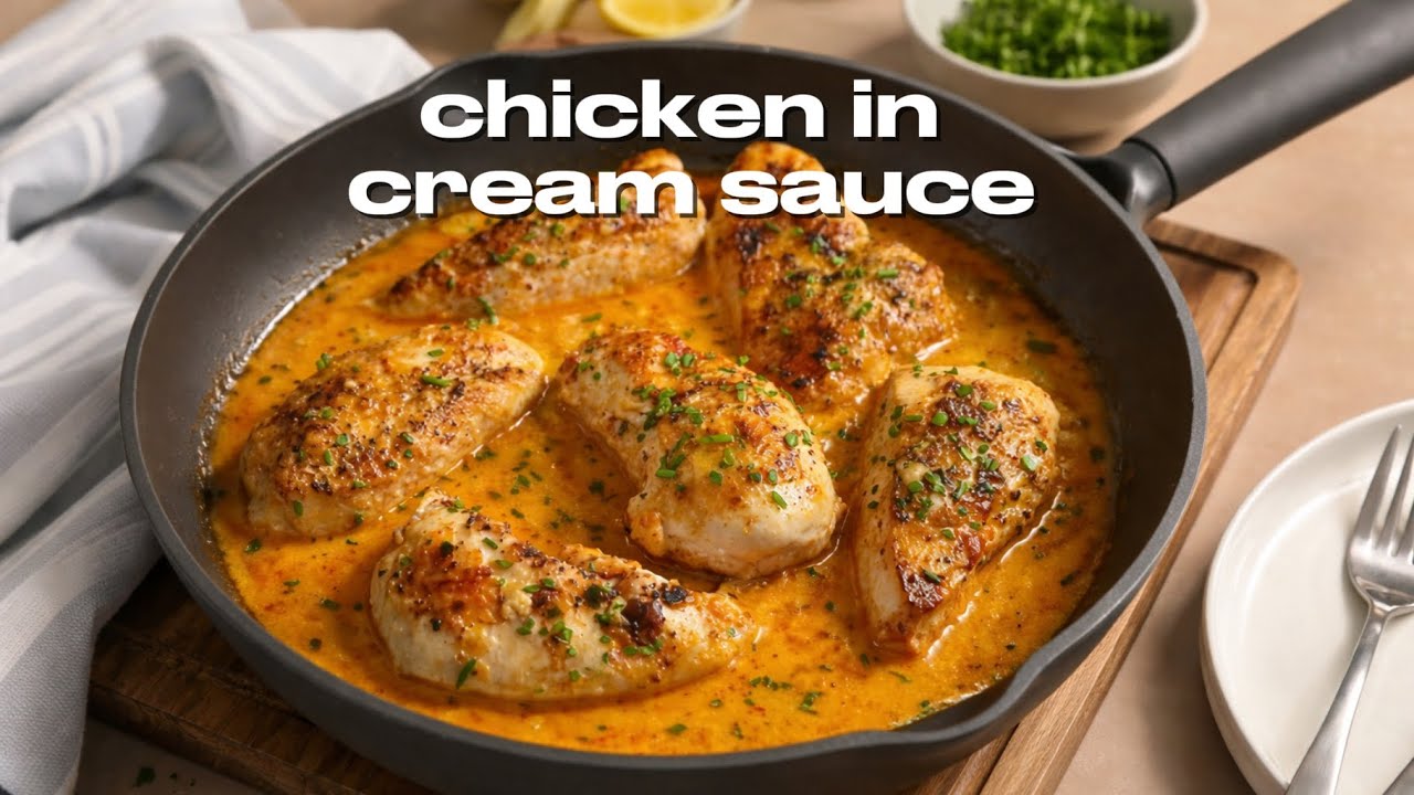 Chicken Fillet in Creamy Sauce on the Pan🔥