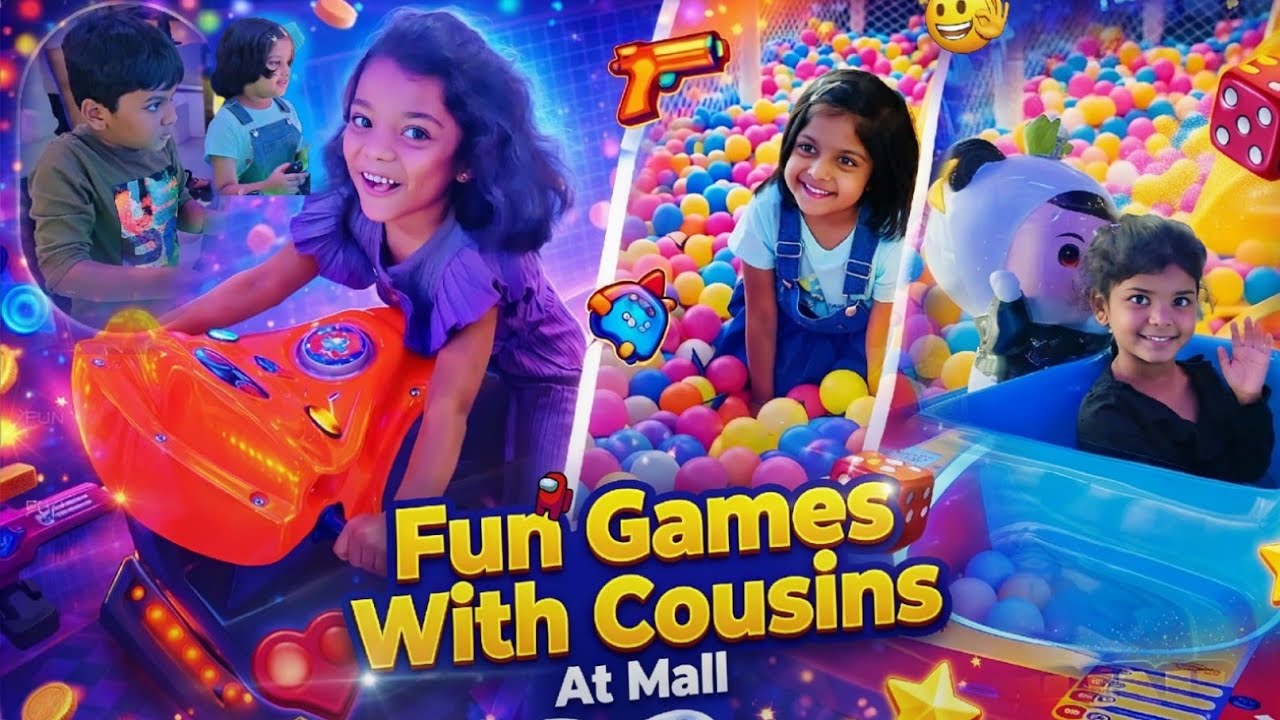 Fun with Cousins in the Mall 🎯 Kids Fun zone 🥳 Kids games 🎮 Pheonix Mall, Guntur 🔫 Fun with Aadvika