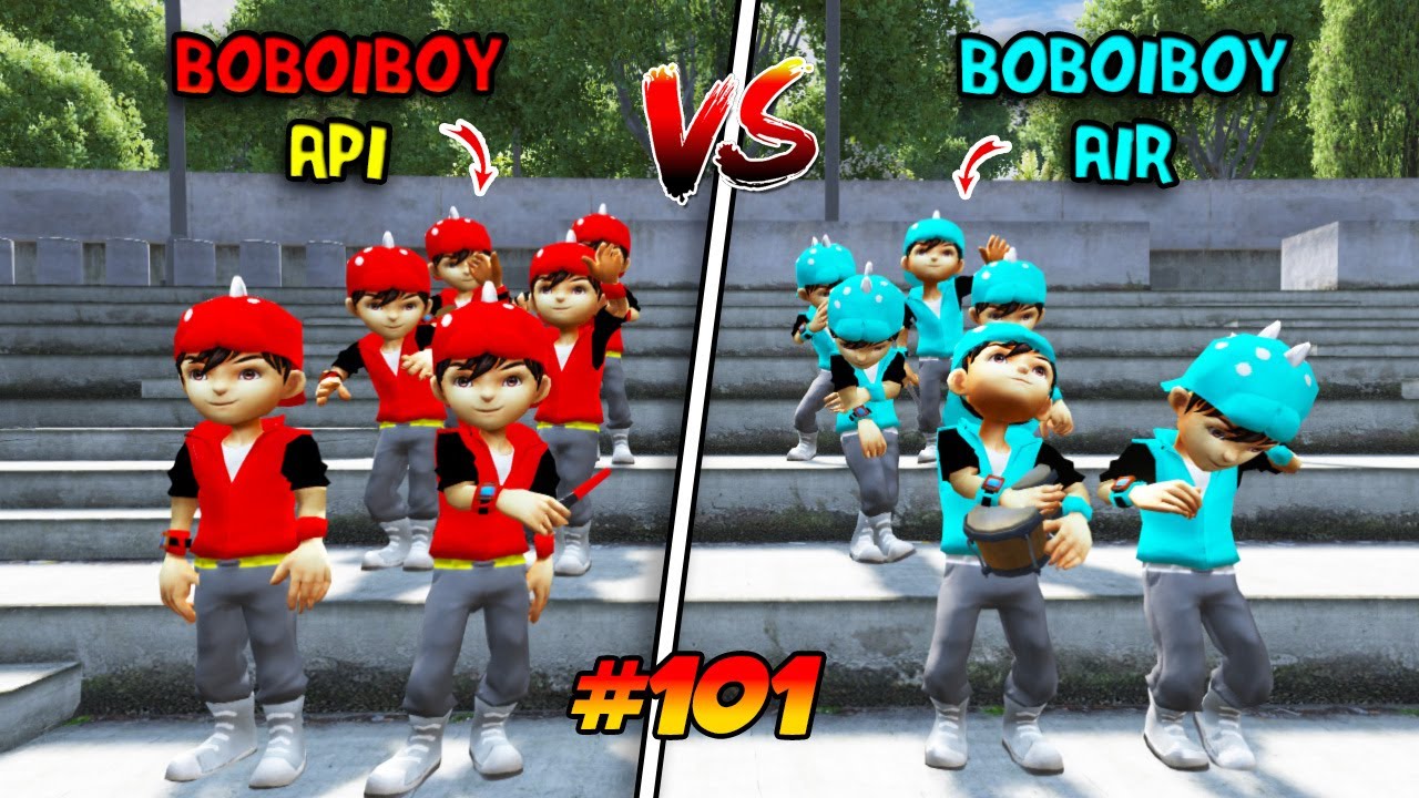 EKSPERIMEN BOBOIBOY AIR VS BOBOBOY API, SIAPA YANG PALING KUAT !!! GTA 5 MOD