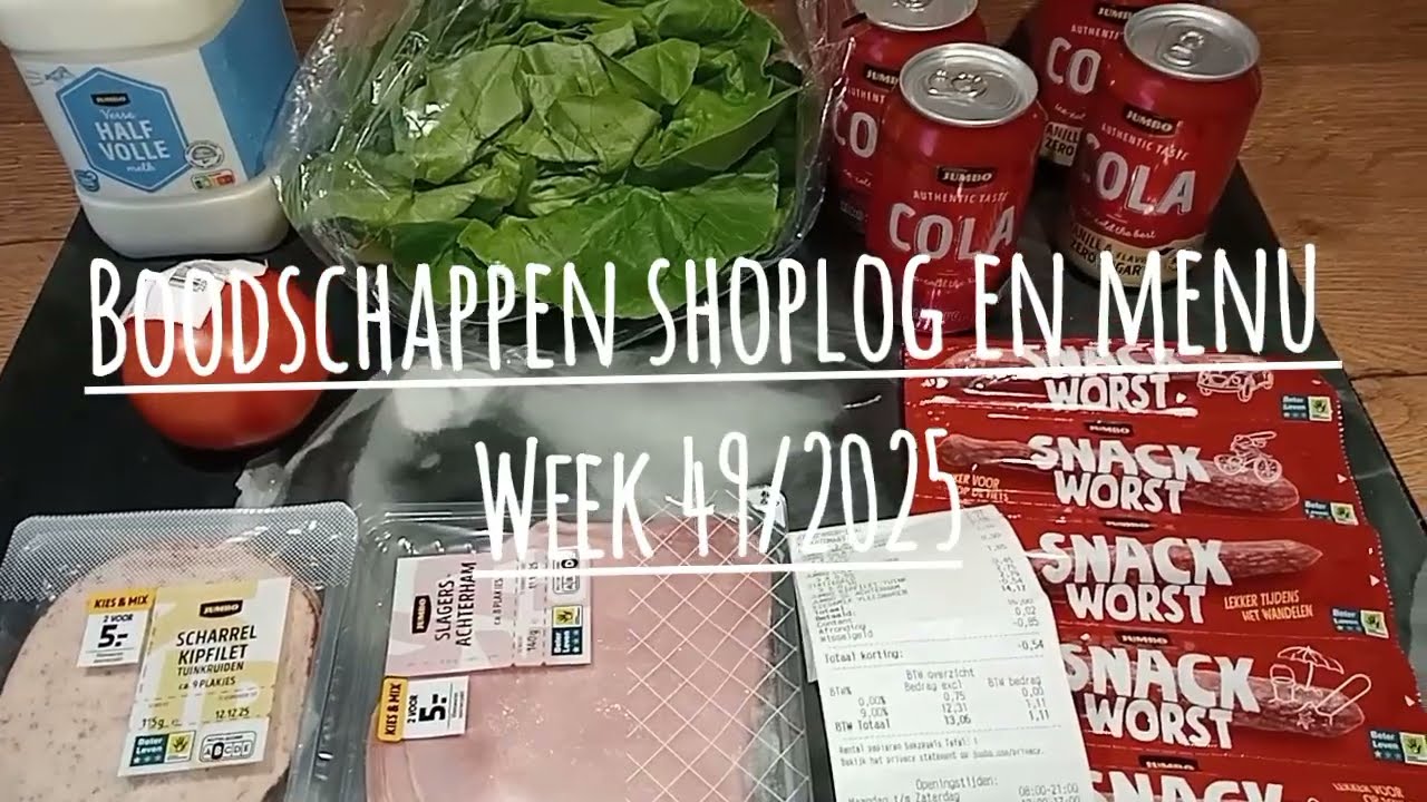 Boodschappen shoplog en menu week 49/2025. Toetje als avondeten moet kunnen toch😉