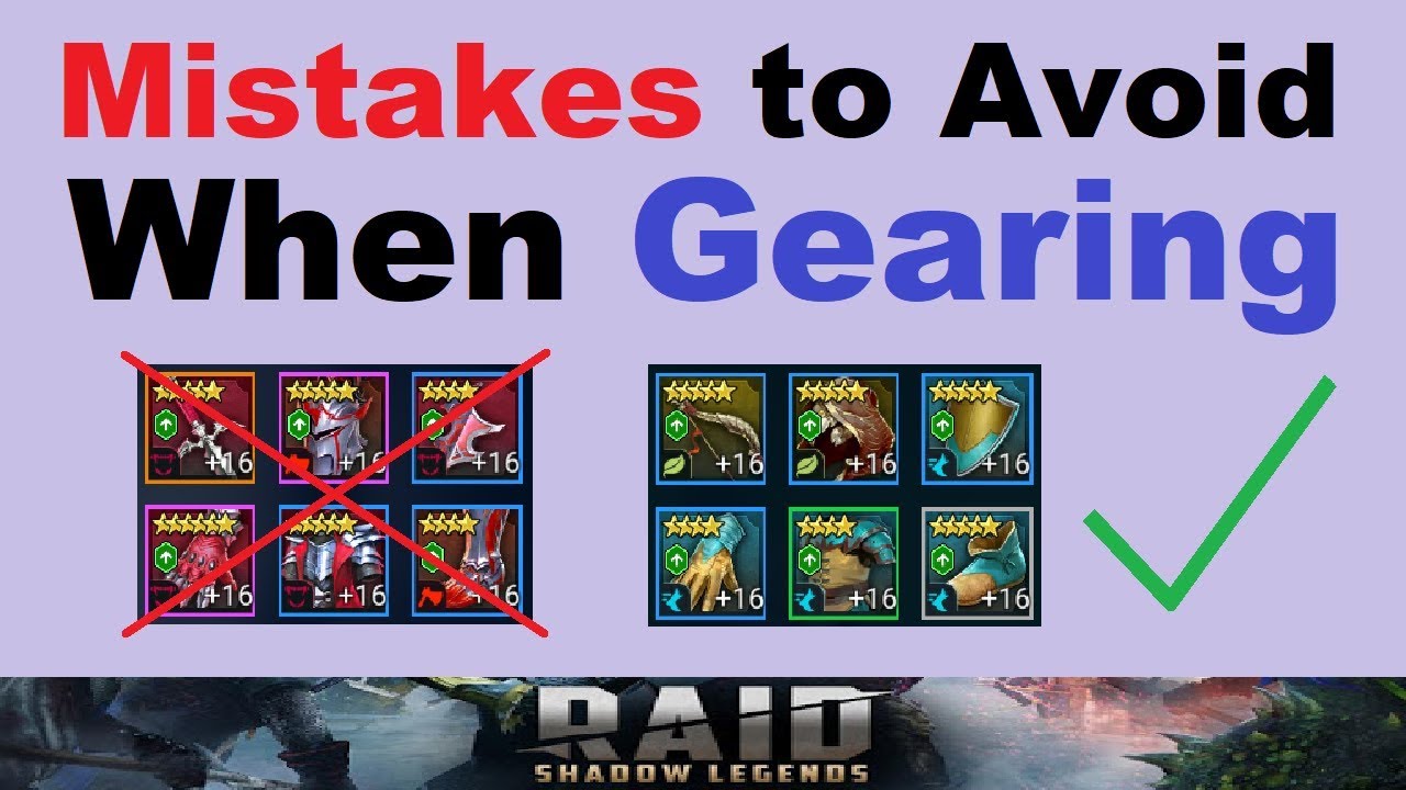 *5* MISTAKES to AVOID when ~GEARING~ in Raid Shadow Legends