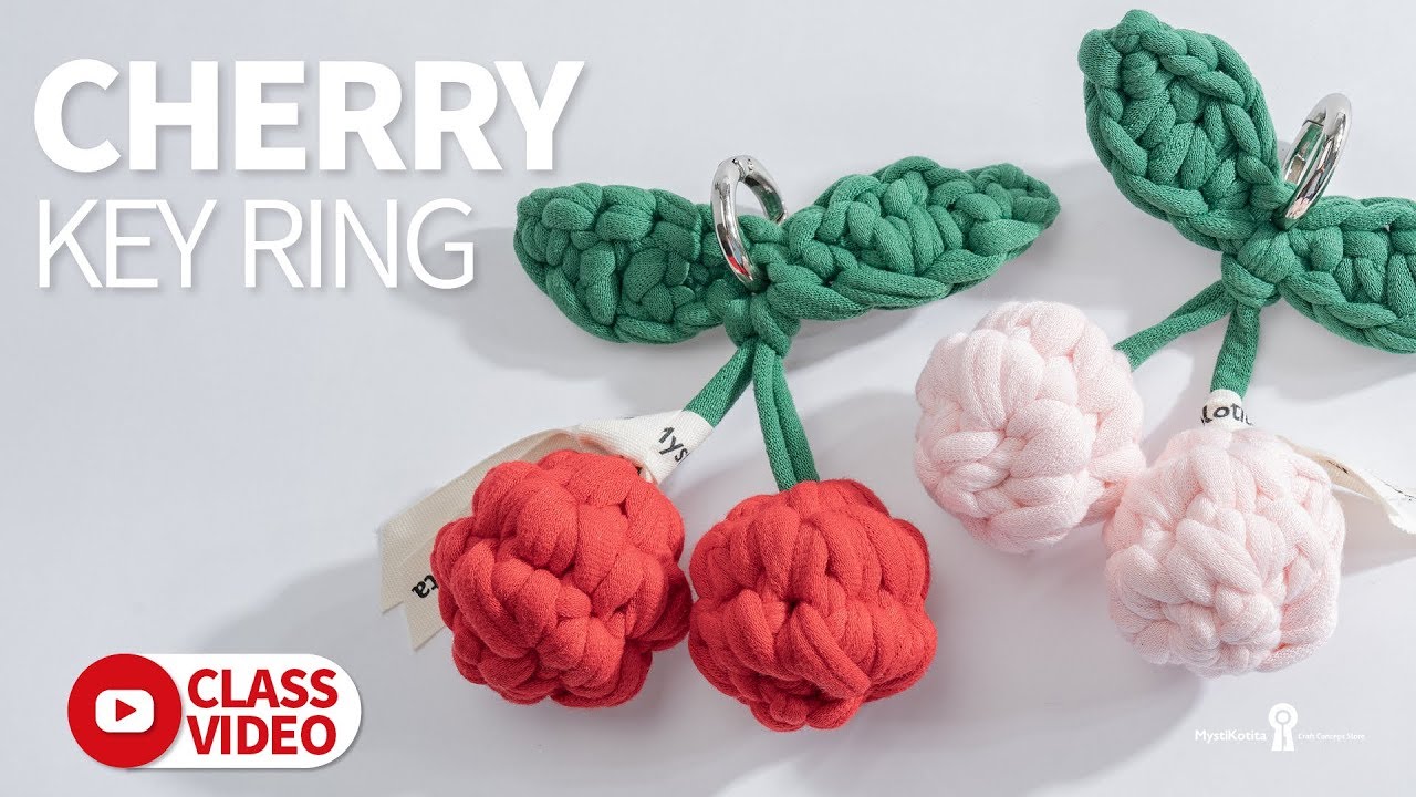 [EASY&TAKE] MystiKotita Crochet - Cherry Keyring - 미스티코티타 체리쿵치따 코바늘뜨개질
