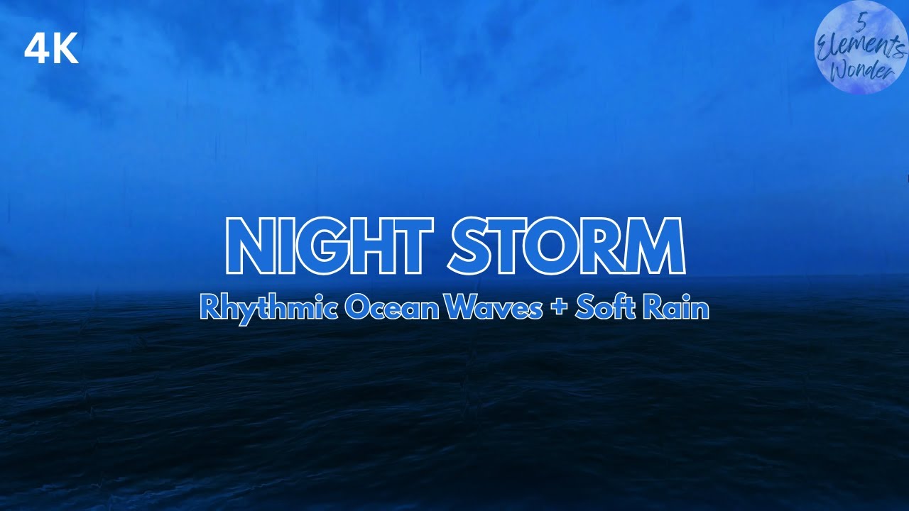 Midnight Ocean Storm 🌊 8 HOURS DEEP SLEEP | Distant Thunder & Rolling Waves | Water Element [4K]
