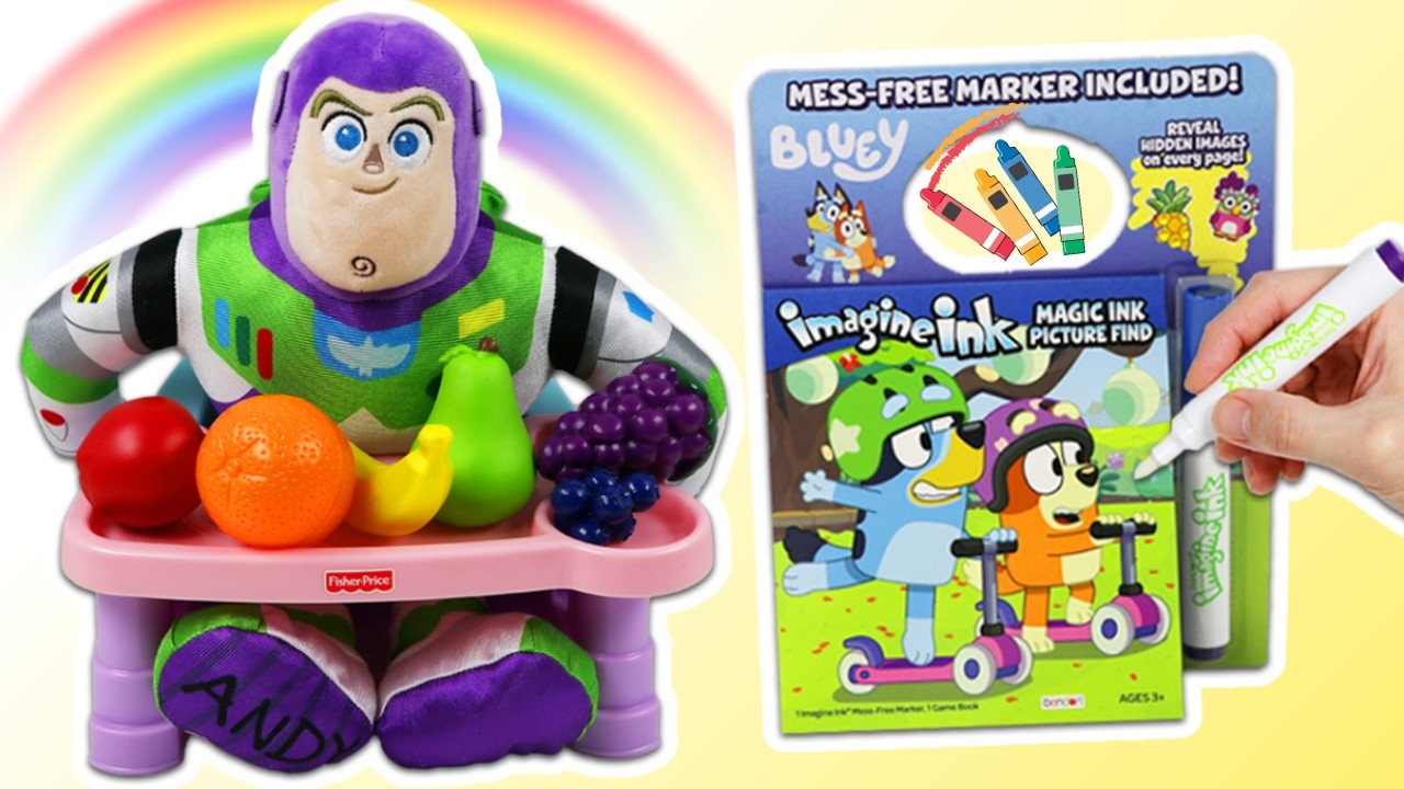 Toy Story 5's Buzz Lightyear Colors Bluey Imagine Ink Book!