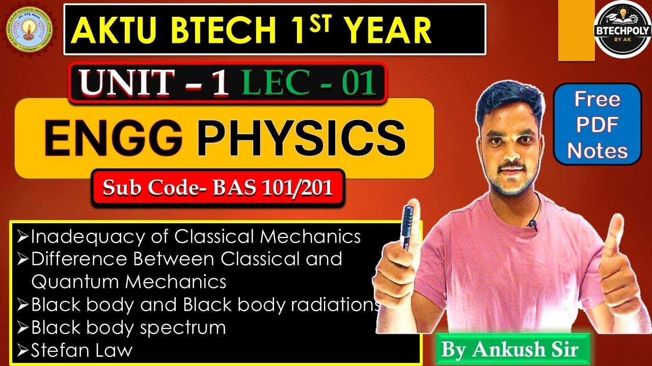 AKTU Engineering Physics Unit-1 Lec-01 | Black Body Radiation | Quantum vs Classical 