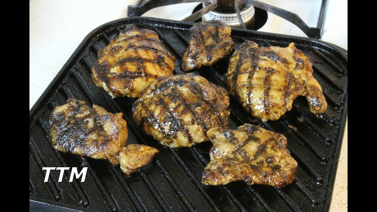 Stovetop Boneless Skinless Chicken Thighs on the Cast Iron Grill~Easy Cooking