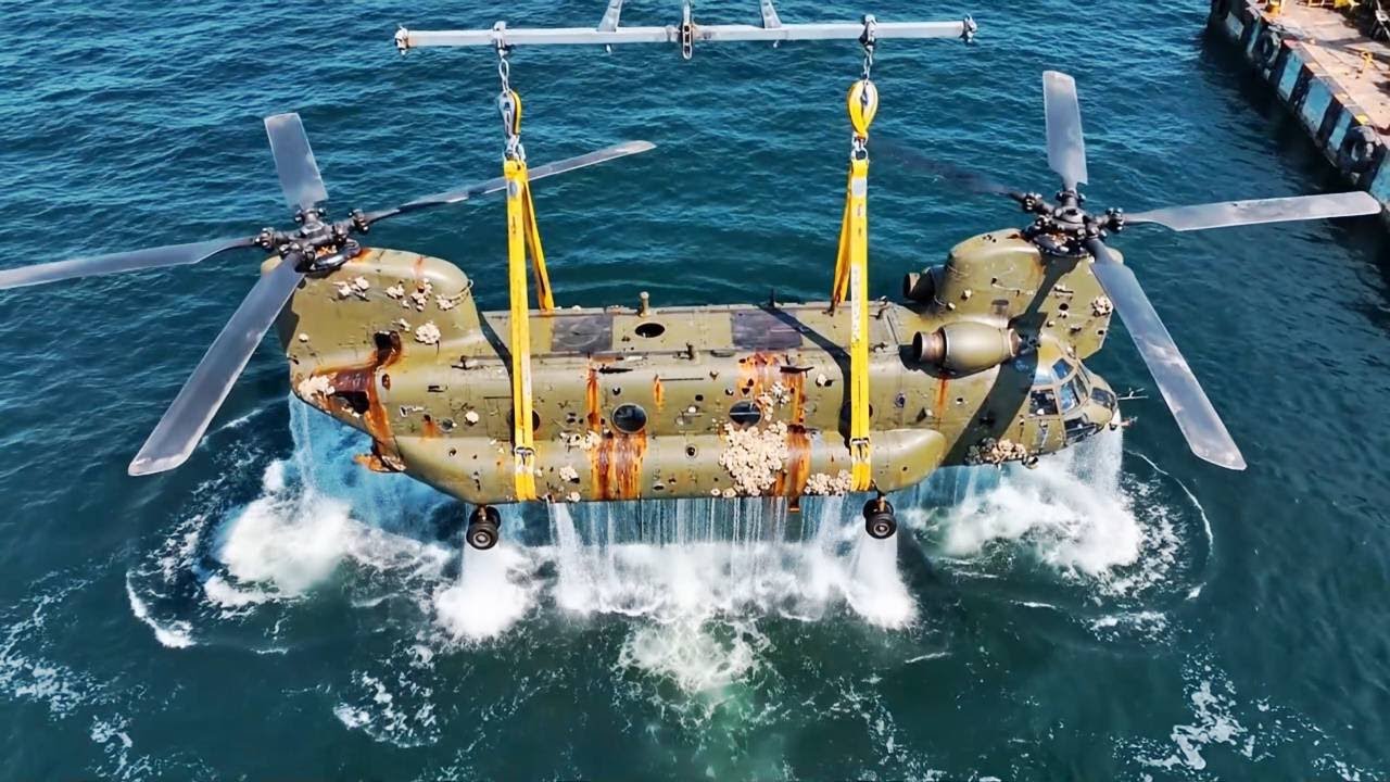 From Seabed to Sky: Incredible Restoration of a Sunken CH-47 Chinook Military Helicopter