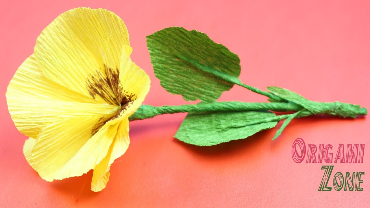Origami Flower - How to Make Pansy Flower from Crepe Paper & Paper Pansy Flower - Origami Zone
