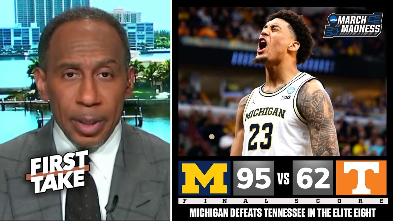 FIRST TAKE | I owe Michigan an apology - Stephen A. on Wolverines beat Tennessee 95-62, next 