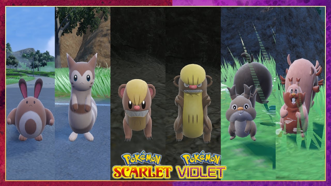 Pokemon Scarlet & Violet Sentret,Furret,Yungoos,Gumshoos,Skwovet & Greedent Locations