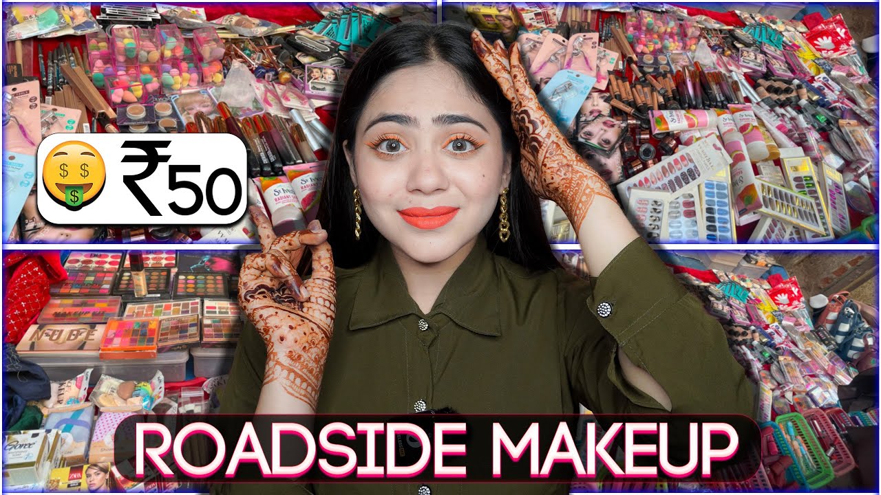 Trying *Roadside* Makeup products 😵‍💫| Under ₹50🤑| Unexpected | Ronak Qureshi