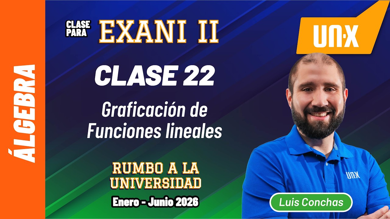 Exani II // Clase 22 - Graficación de Funciones lineales  // UV - UANL - UAEMex - UAEH - UAA