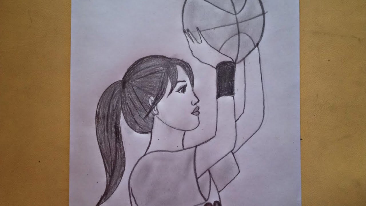 How To Draw a Girl Playing Basketball | Easy Drawing with Pencil || @sumrarts
