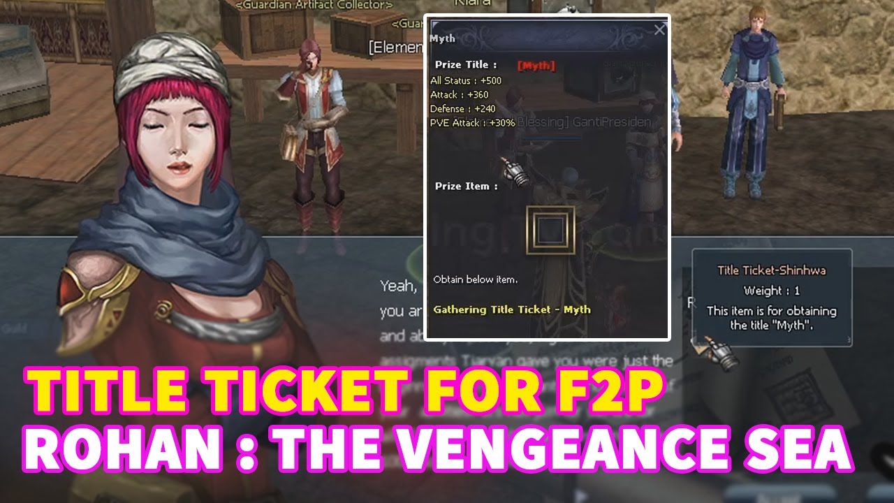 TITLE TICKET FOR F2P AND FOR FARMING - ROHAN : THE VENGEANCE SEA