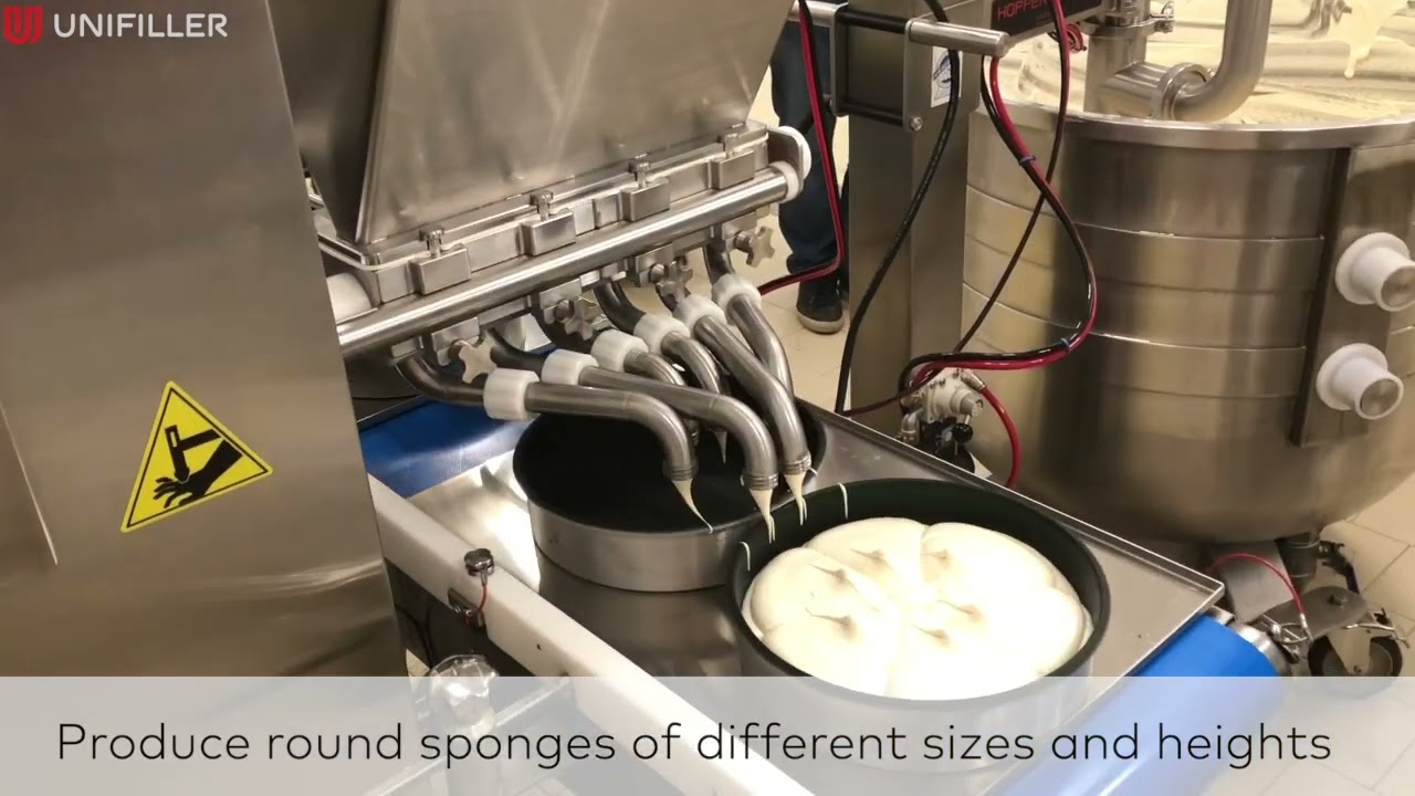 Sponge cake production using a Unifiller Multi Station - accessories change within 1min