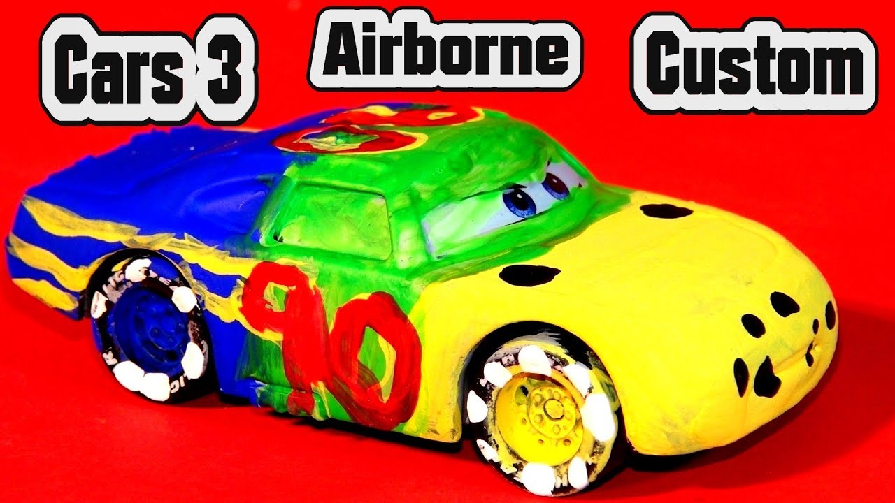 Pixar Cars 3 Custom Airborne Diecast Demolition Derby Crazy 8 Car with Primer Lightning McQueen Cars
