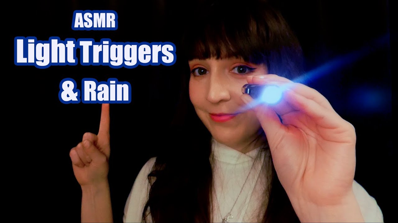 ⭐ASMR Light Triggers, Hand Movements & Rain Sounds (No Talking)