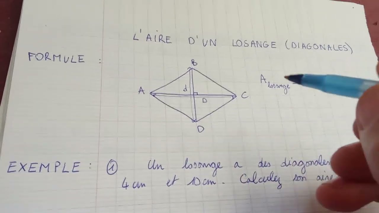 Aire d'un losange (diagonales)