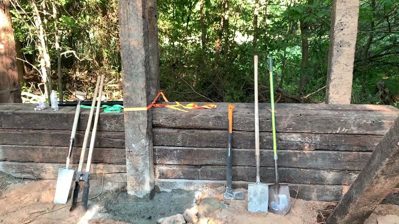 Railroad Tie Shooting Range Backstop - pt. 1
