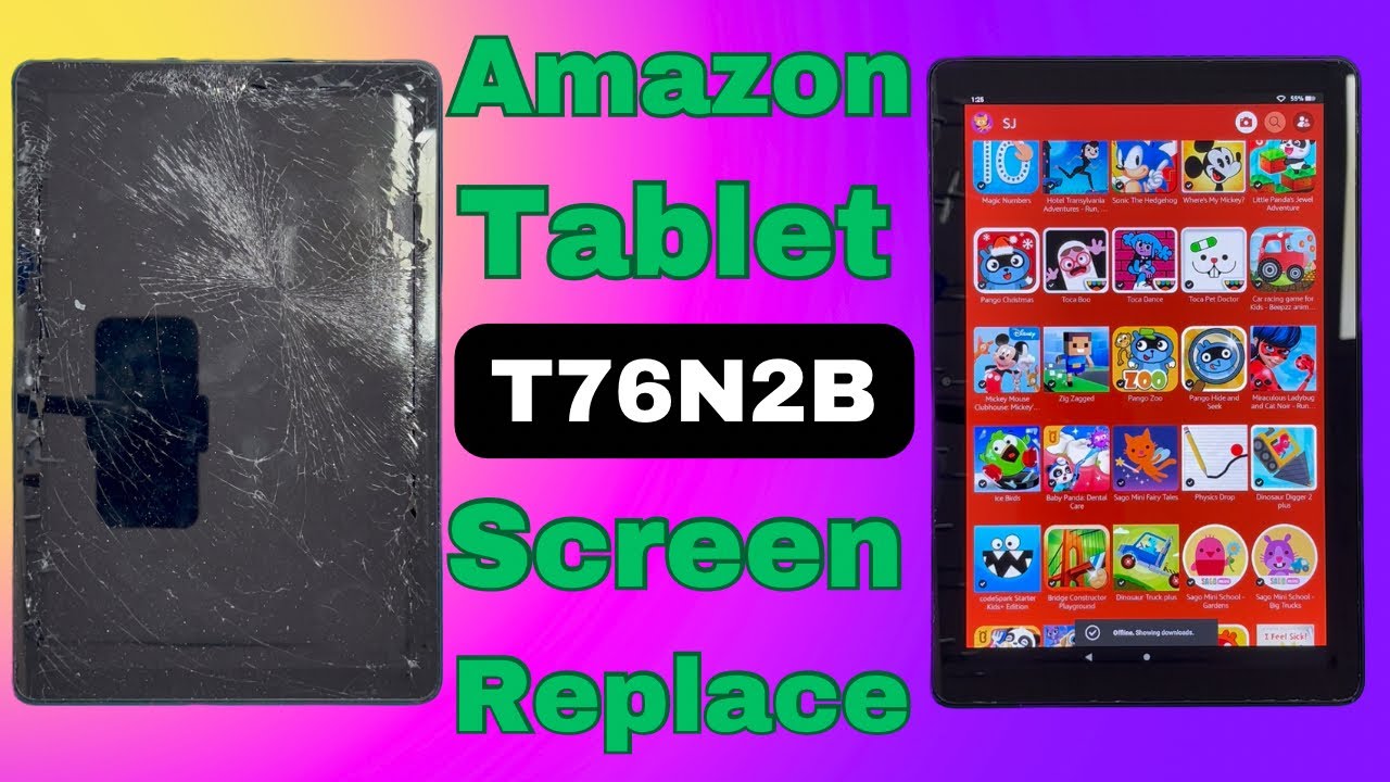 Замена сенсорного ЖК-экрана Amazon Fire HD 10 Plus t76n2b