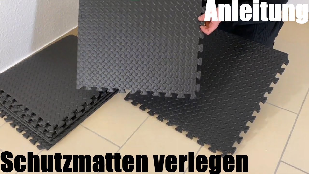 Schutzmatten verlegen Puzzlematte Bodenschutz Matten - Bodenschutzmatten Montage Anleitung