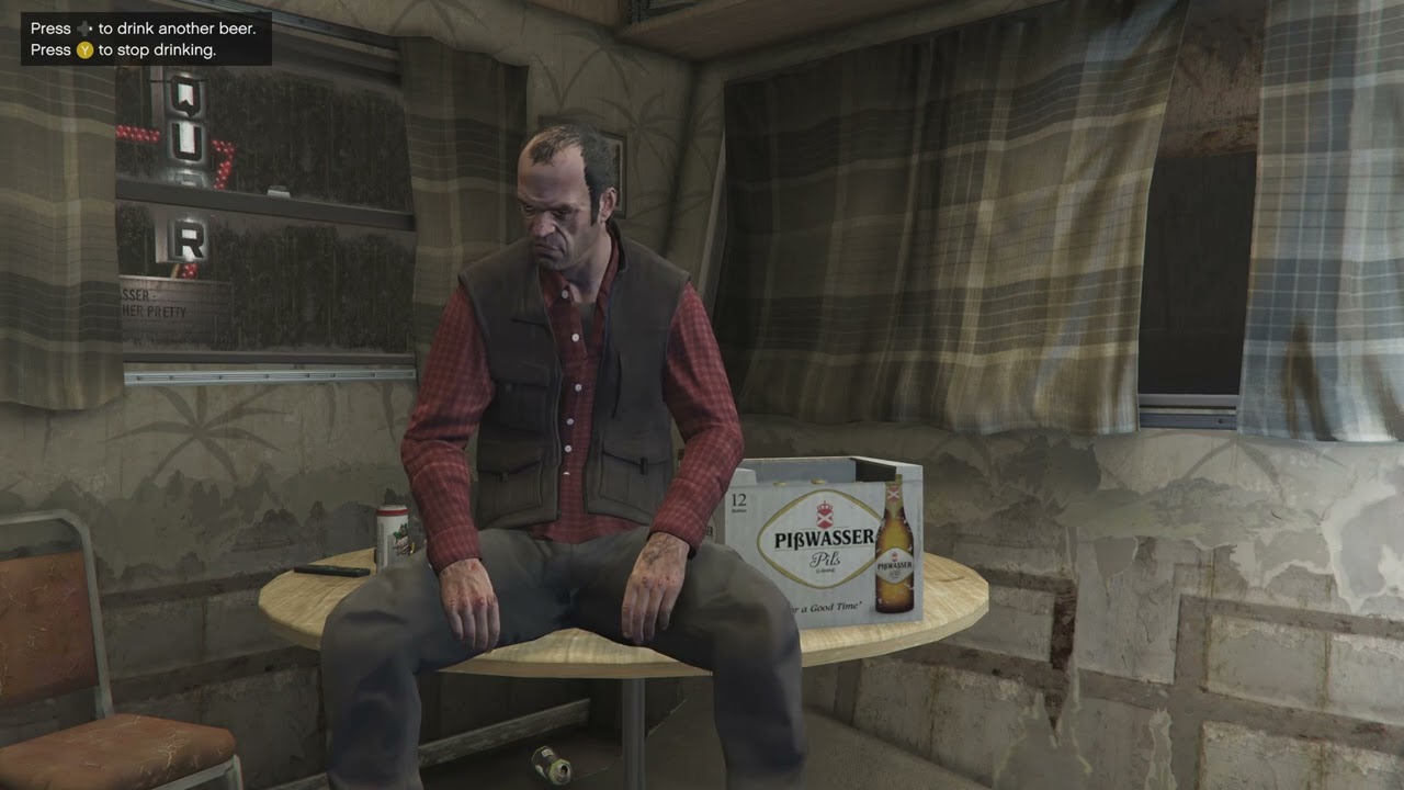 GTA 5 - Blaine County Radio - Trevor's Trailer - Night & Rain  - 8 Hours