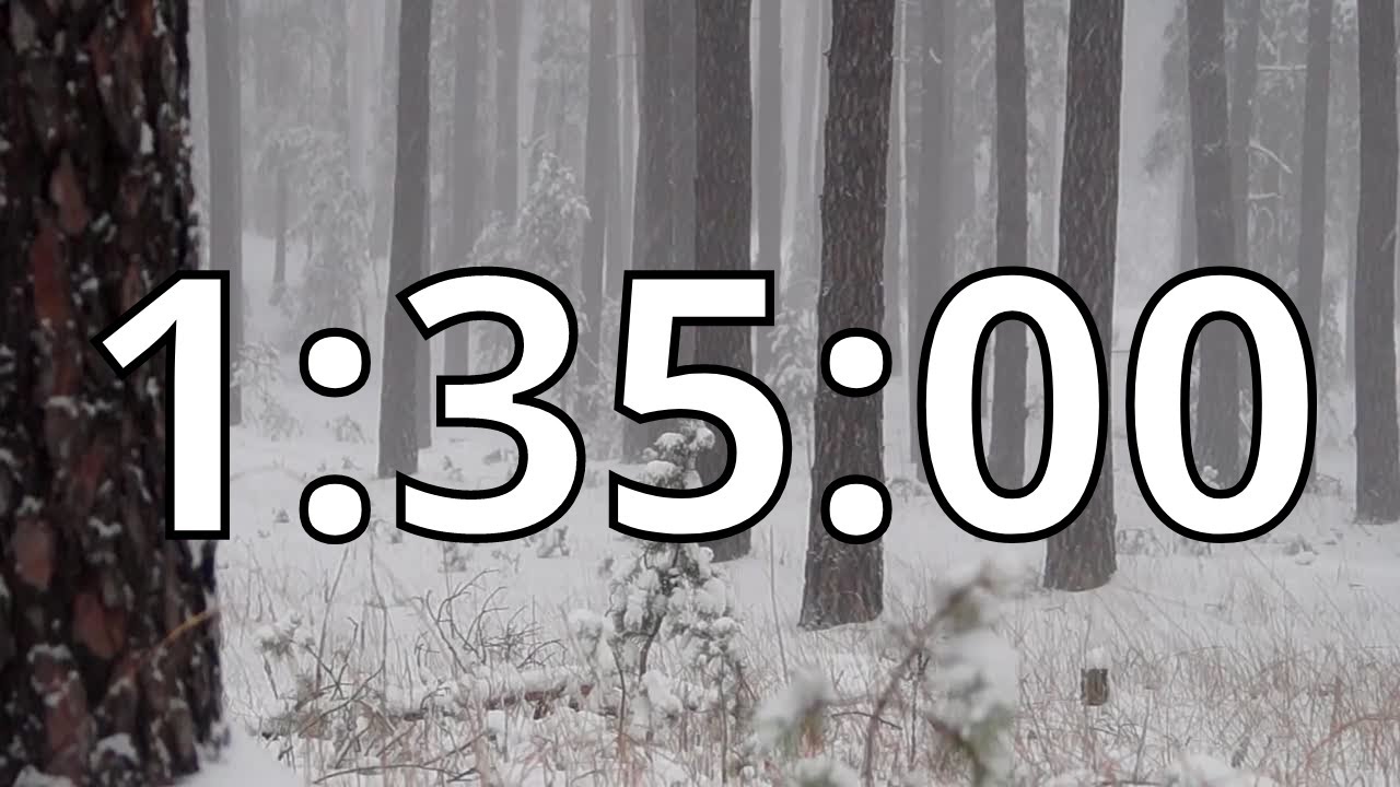 1 Hour 35 Minutes (95 Minutes) Timer with Music | Snowfall Timer