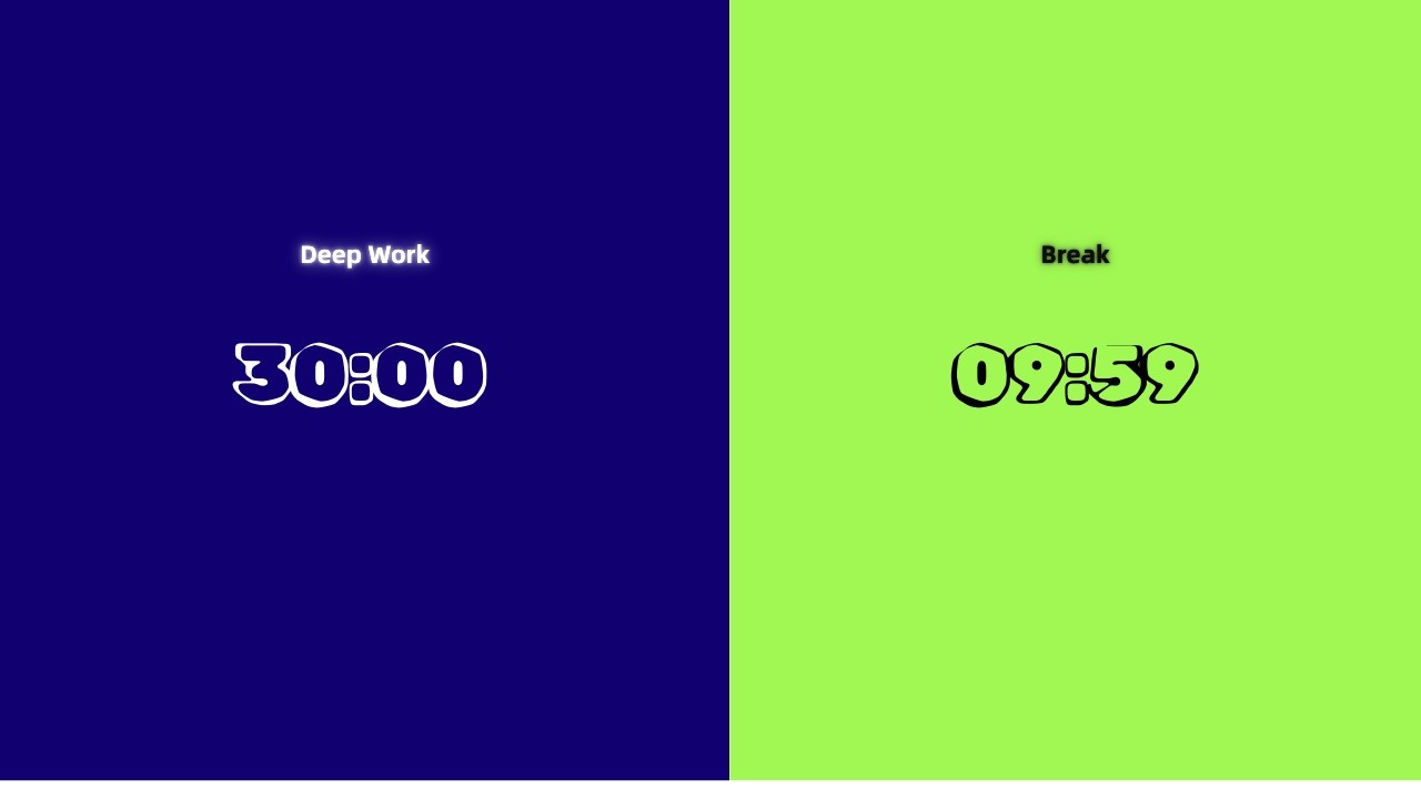 Pomodoro Timer (1.5 Hrs) For DEEP FOCUS & Increased PRODUCTIVITY | No ads