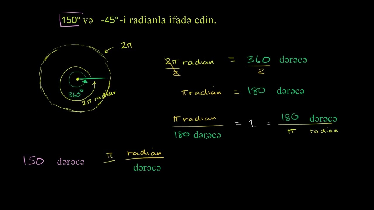 Dərəcənin radiana çevrilməsi
