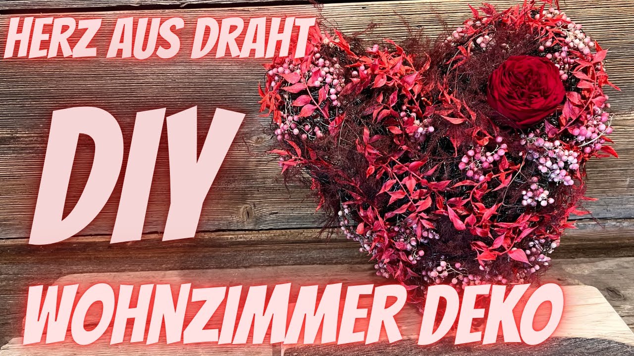 DIY Herz aus Draht auf Holzbrett | Einfache Bastelanleitung