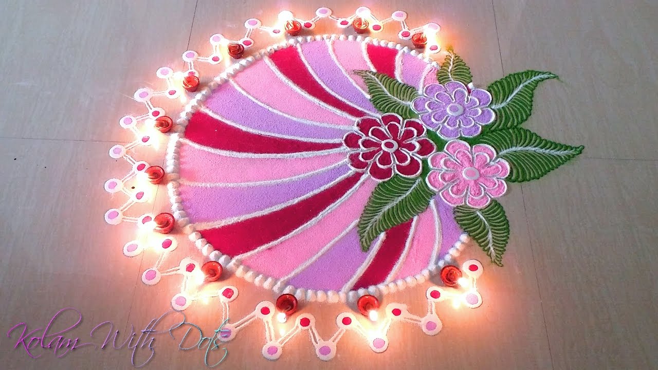 Beautiful Multi Colour Rangoli Designs With Colours - Festival Rangoli By Maya!