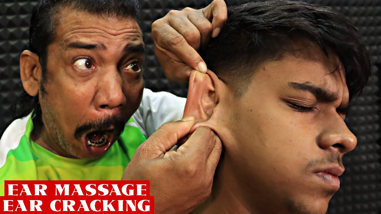 Ear Massage, Ear Cracking & Fingering by Asim Barber | Head Massage & Neck, Spine Cracking | ASMR
