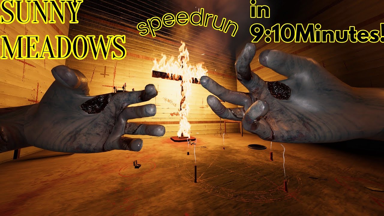 speedrun |SUNNY MEADOWS| Nightmare Perfect% Game! in 9:10 Minutes!