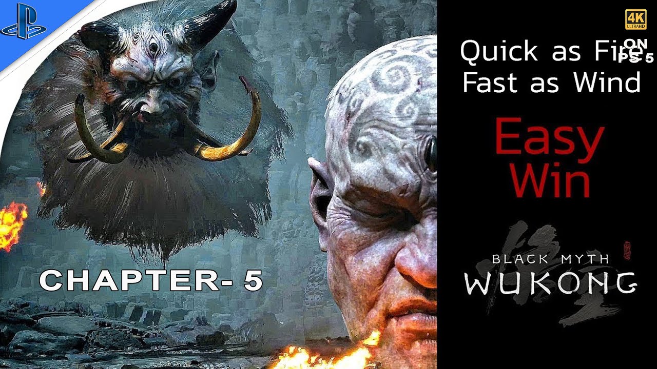 Black Myth Wukong  "Quick as Fire & Fast as Wind Boss Fight" Full Gameplay Chapter 5 Day 1 4K 60FPS