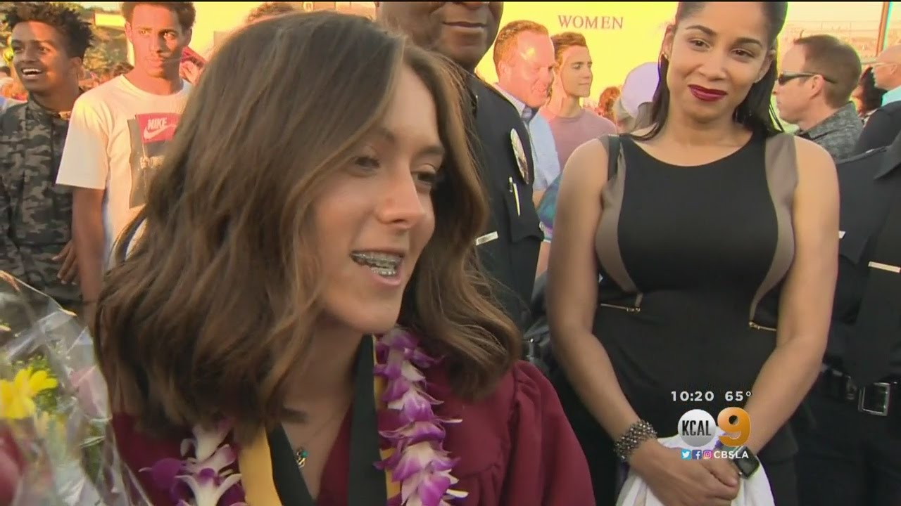 LAPD Officers Surprise Fallen Partner's Youngest Daughter At High School Graduation