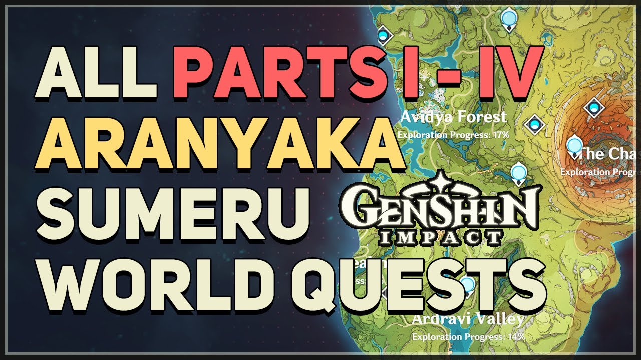 All Sumeru Aranyaka World Quests Genshin Impact Part 1, 2, 3, 4