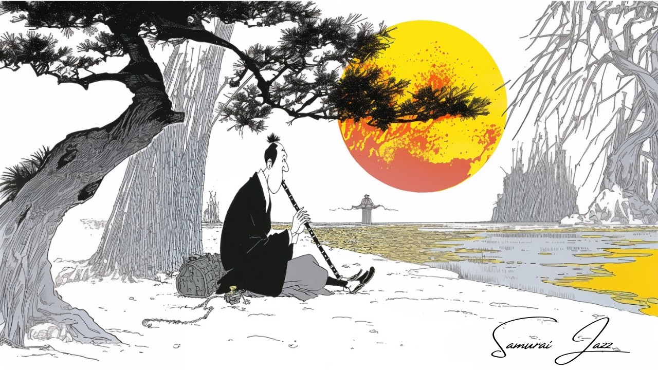 Samurai Under the Sunset Sky – Relaxing Japanese Ambient Music for Study, Focus & Sleep