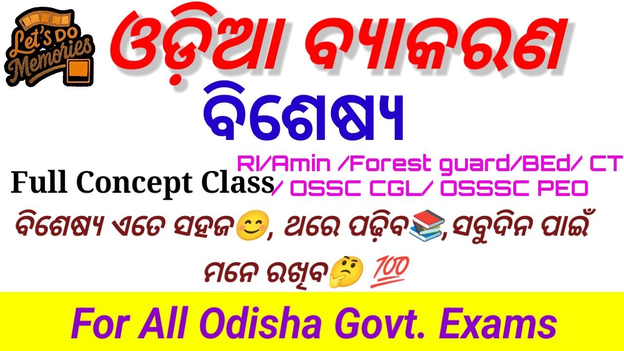 RI AMIN 2026 Classes /  Bisesya /Odia Grammar OSSSC RI, ARI, AMIN Exam /#odia #exam #osssc #ossscri 