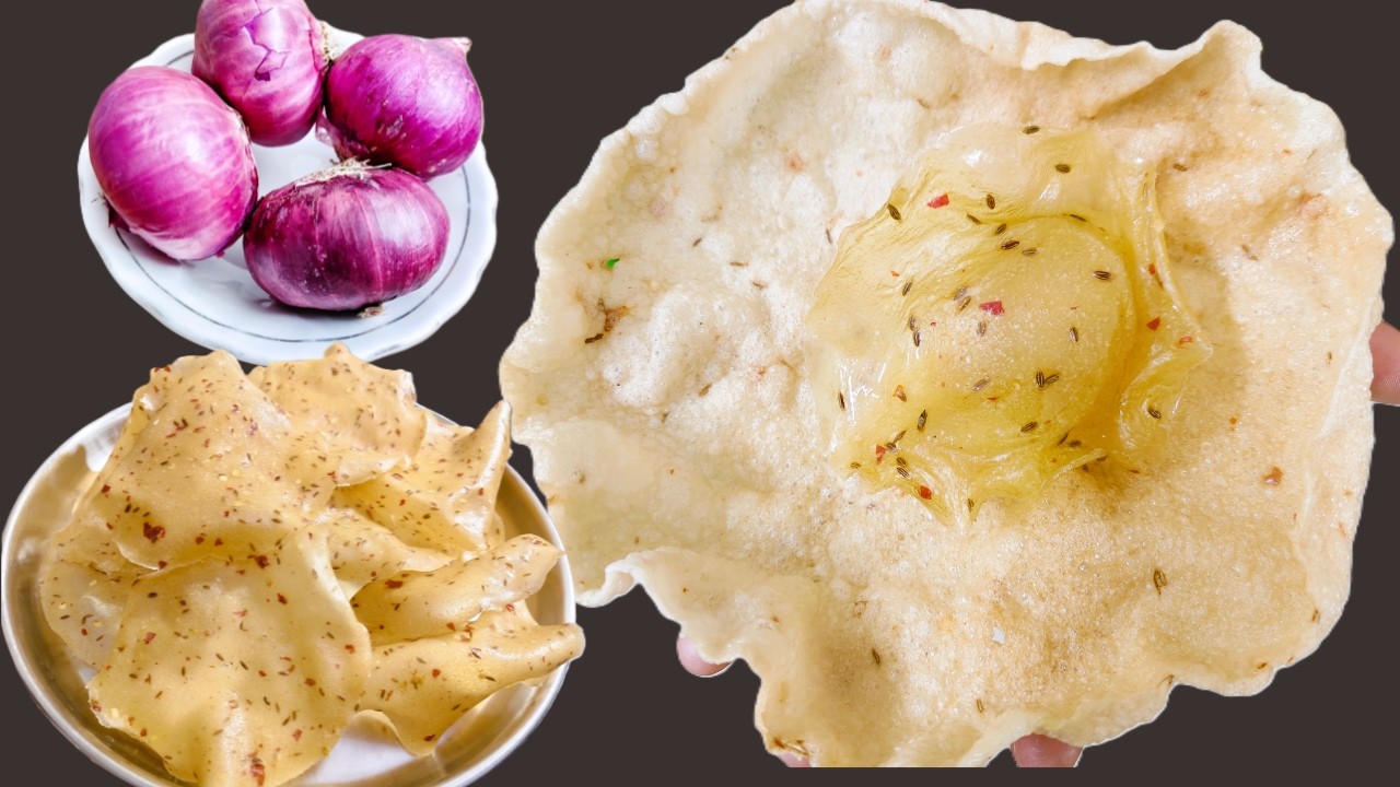 ಬಾಯಿ ಚಪ್ಪರಿಸುವಂತ ಈರುಳ್ಳಿ ಹಪ್ಪಳ ಒಮ್ಮೆಯಾದರೂ ಮಾಡಲೇಬೇಕಾದ ಹಪ್ಪಳ | onion papad | happal recipe |