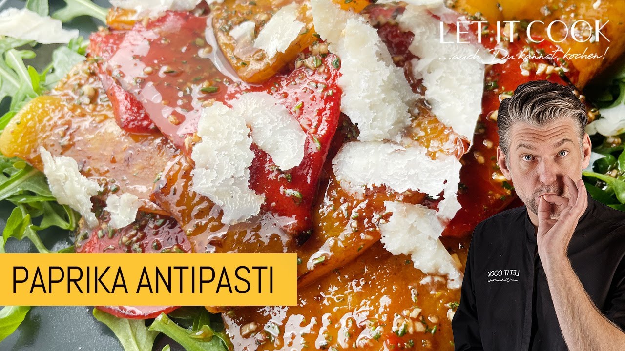 Paprika schälen und einlegen