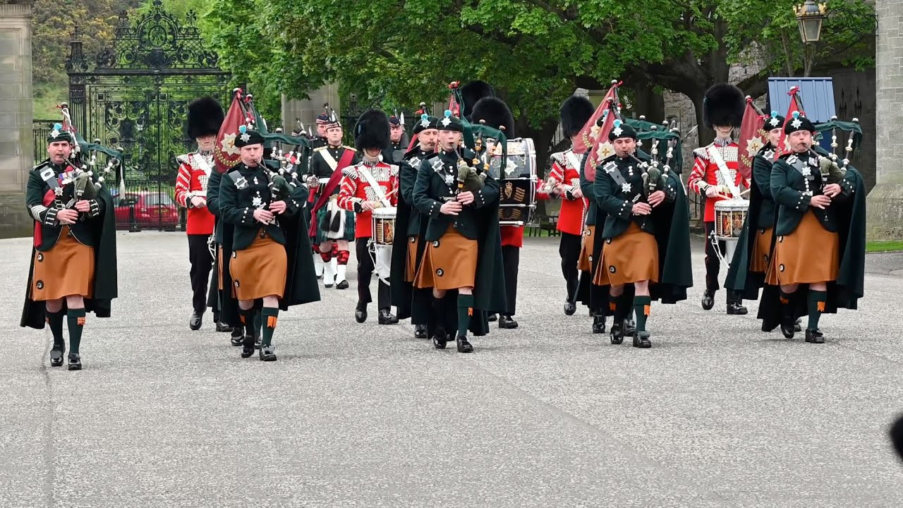 Irish Guards and Scots Mounting the Guard at Holyrood Palace on 25th May 2023