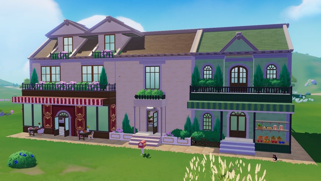 [두근두근타운] 1층에 카페와 청과물 가게가 있는 유럽 2층 집 소개