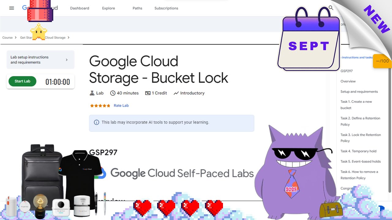 Google Cloud Storage - Bucket Lock | #2025 | #GSP297 |#qwiklabs |#Solution