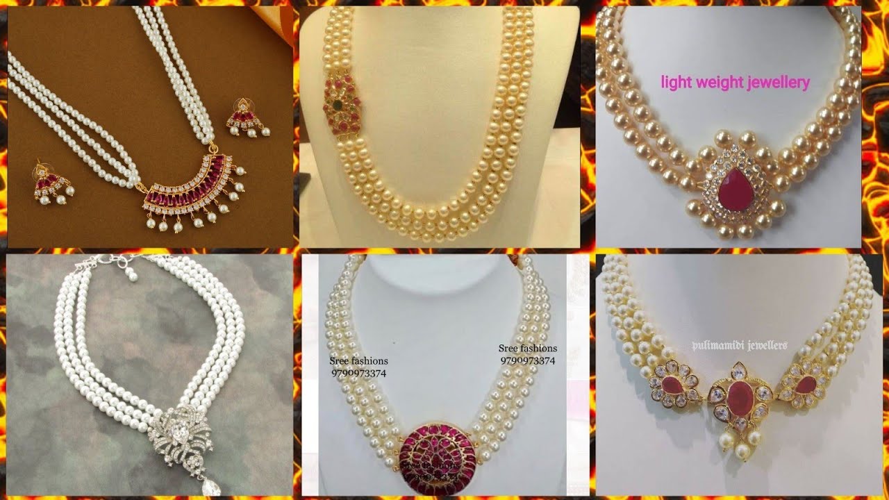 Traditional pearl necklace designs// latest par collection