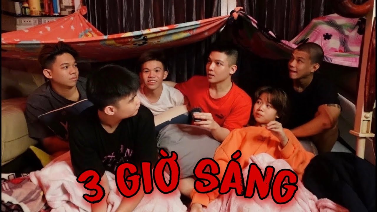 NHÀ MÌNH CÓ MA ? Làm tiệc ngủ, dựng nhà chòi, kể chuyện tâm linh lúc 3h sáng của anh em tui
