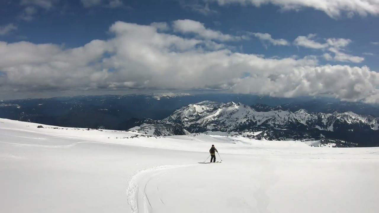 Spring Skiing on the Muir Snowfield, Mount Rainier National Park, April 2025