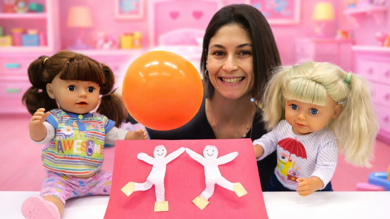 Ayşe, Gül ve Ece ile eğlenceli deney oyunu: hareket eden kağıt adamlar yapıyoruz! Çocuk oyunu.